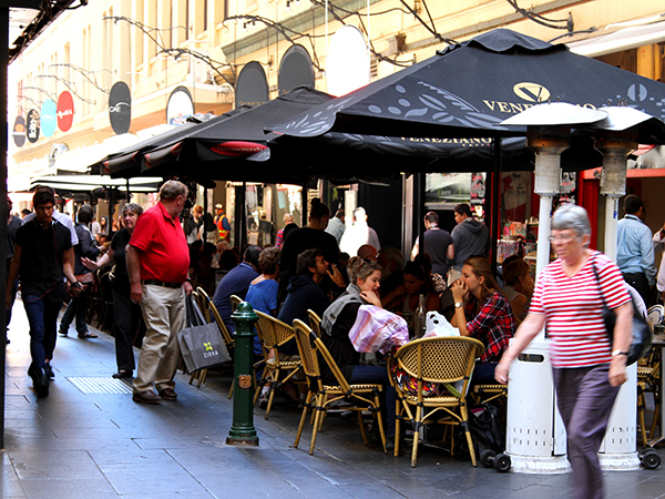 Degraves Street, busy all day long..